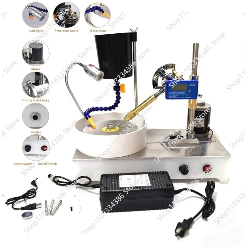 

Машина для огранки драгоценных камней, 1800 об/мин, машина для угла нефрита, 120 Вт, угол нефритового камня, цифровая машина для ювелирных изделий, полировщик ювелирных изделий со светодиодом