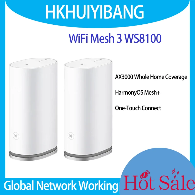 WiFi Mesh 3 WS8100 Whole Home Coverage One-Touch Connect HarmonyOS Mesh Router For HUAWEI WiFi6 AX3000 Internal Antennas