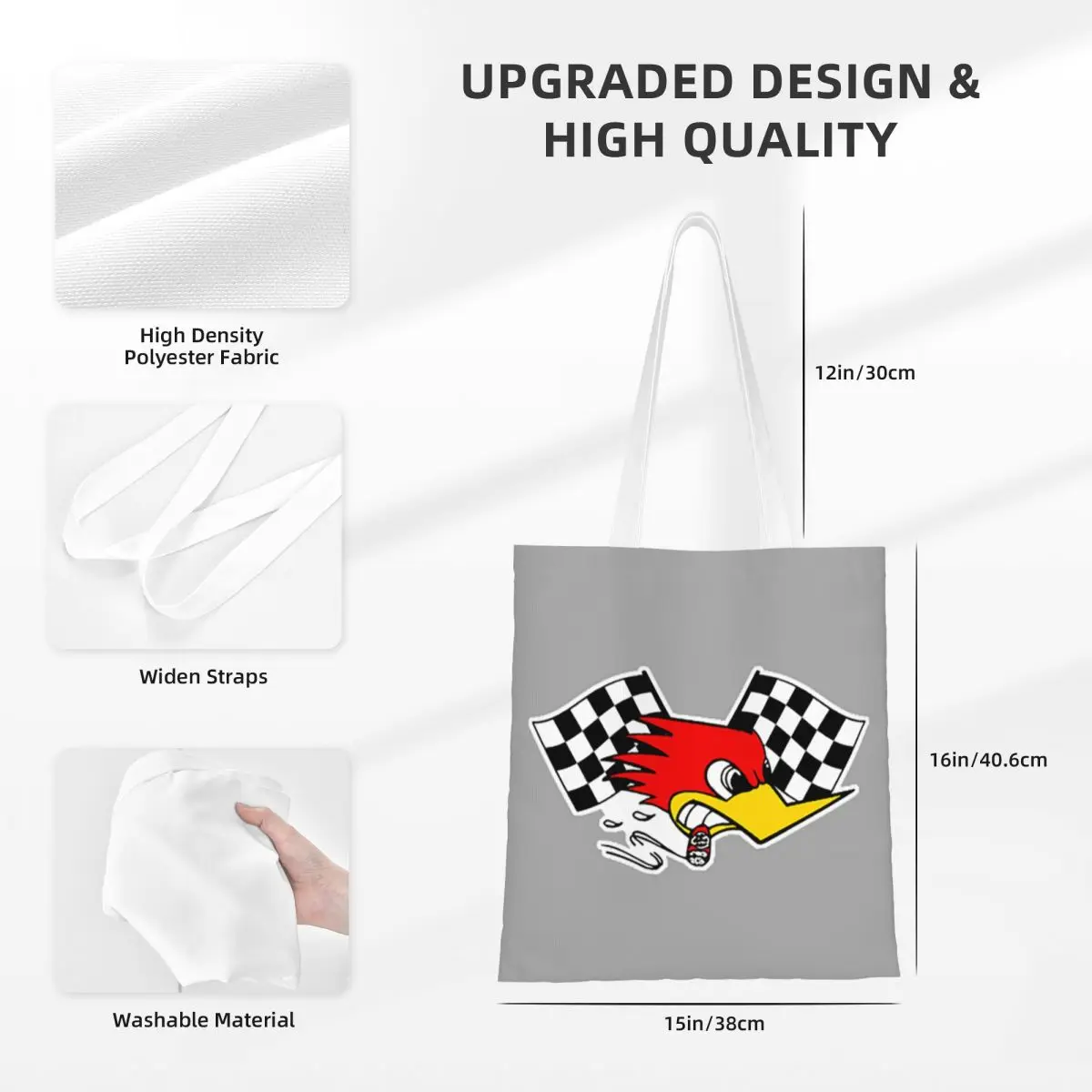 미국산 스트리트 미스터 호스파워 클레이 스미스 캠스 쇼핑백 접이식 캔버스 토트백 소녀용 숄더 토트 여행 핸드백