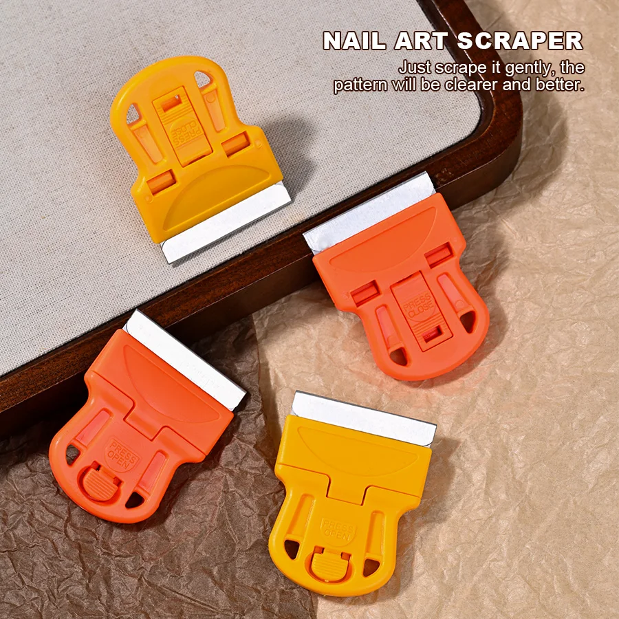 KANIU Plate Cleaning Nail Art Scraper Easy To Store Nail Stamping Scrape Cleaning Shovel For Gel Polish Manicure Scraper Tool