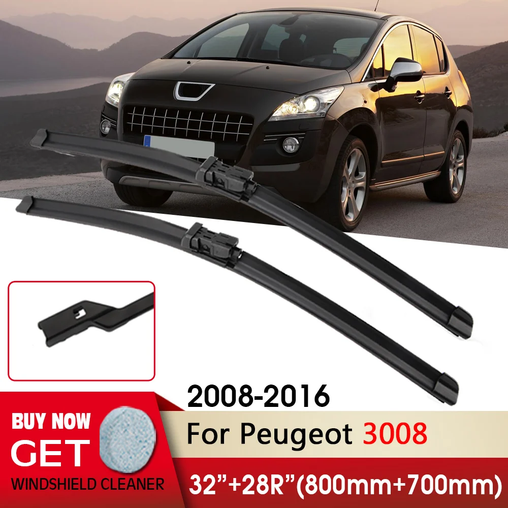 

Car Wiper RHD & LHD Front Wiper Blades 32"+28R" For Peugeot 3008 2008-2016 Fit push button Windscreen Wipers Auto Accessories