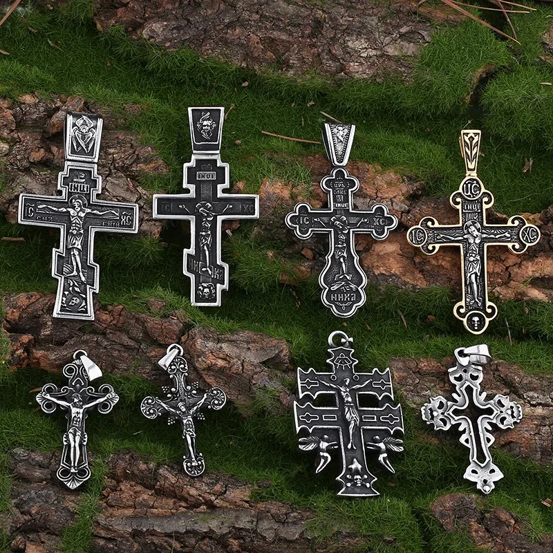 2024 جديد 316L الفولاذ المقاوم للصدأ يسوع الصليب قلادة قلادة للرجل السائق محظوظ مجوهرات Freeshipping