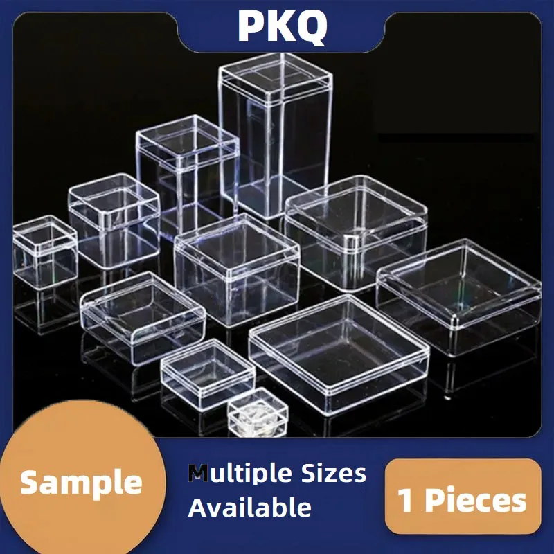 Small Square Clear PS Plastic Storage Boxes For Mini Jewelry/Beads/Crafts Case Container Display Packaging Box, 1 PCS