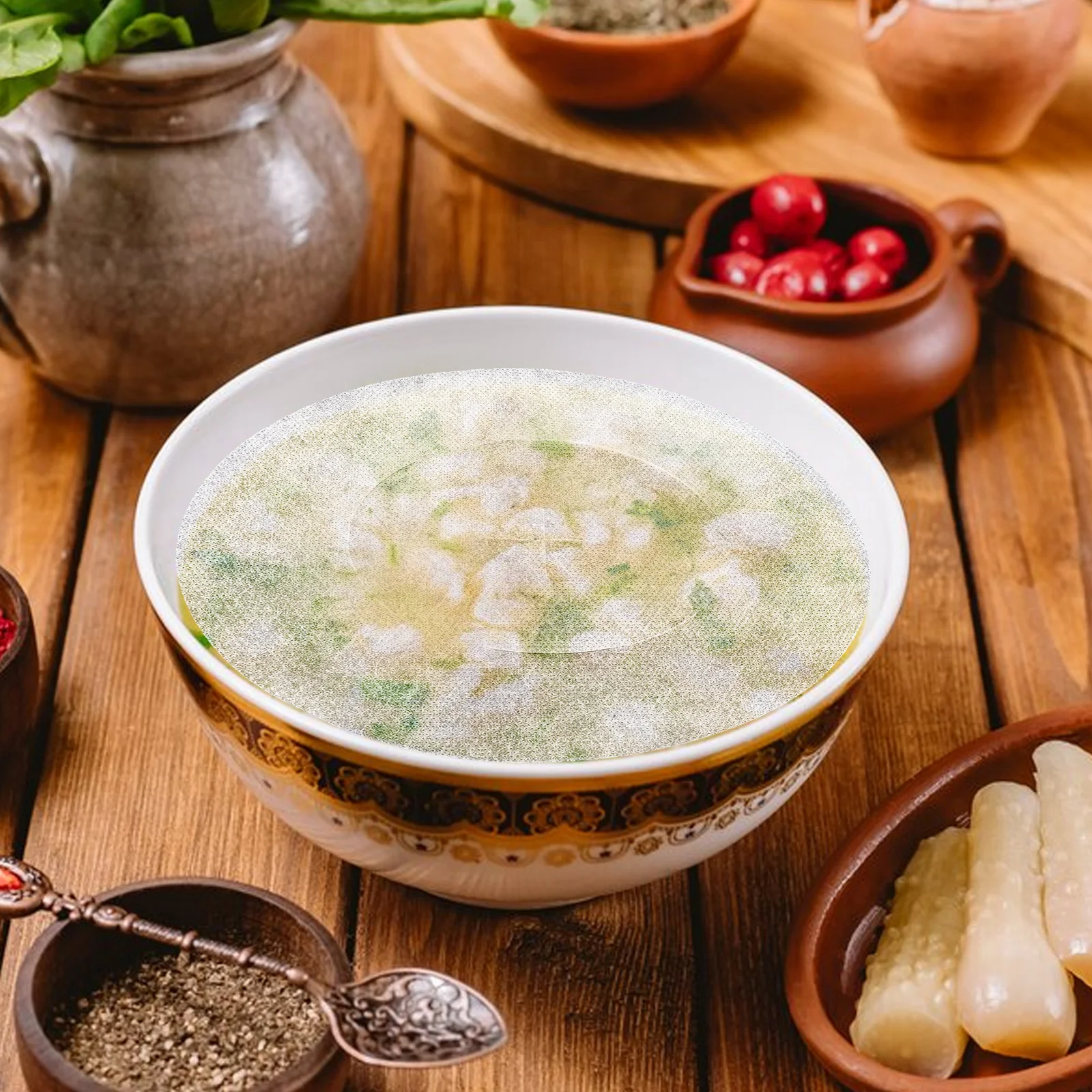 

30Pcs Kitchen Oil Absorbing Paper Cross Opening Thin Design for Soup Hotpot Disposable Food Blotting Sheets Grease Removal Oil