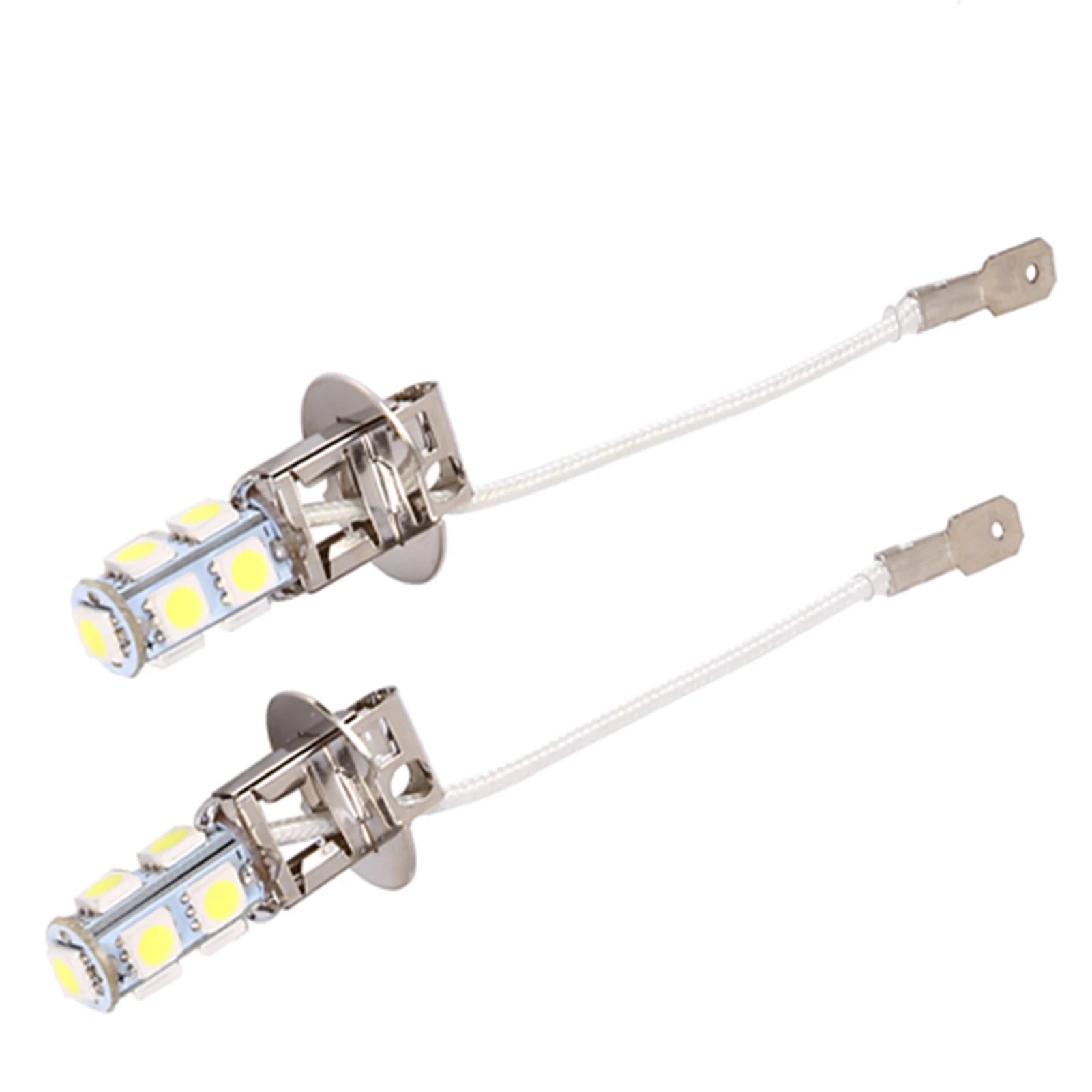2x H3 5050 الأبيض 9 SMD LED DC12V السيارات سيارة الضباب ضوء مصباح LED لمبات 6500K H3 5050 الضباب الخفيف 9SMD H3 الضباب ضوء مصباح #6