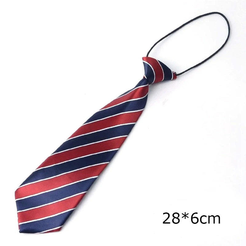 Kindergarten Student Navy Red Lazy Tie Fashion Striped Bowties Boy Girl Adjustable Neckties 3-12 Years Old School Uniform Cravat