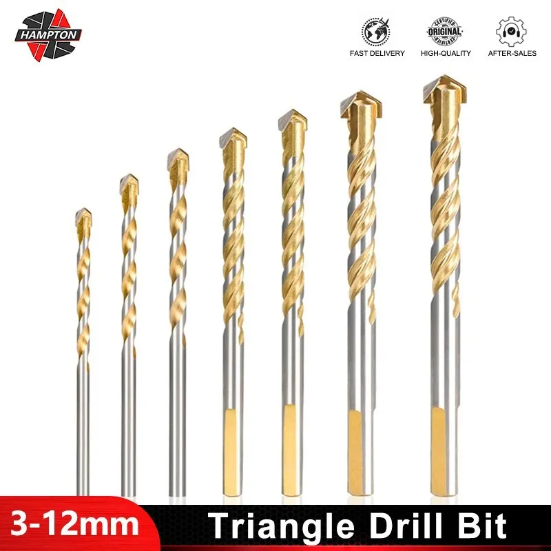 

Drill Bit 3-12mm Triangle Drilling Bit Carbide for Tile Concrete Glass Wood Multi-Material Drilling Hole Opener Drilling Tool