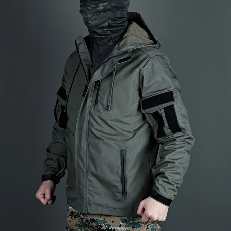 Taktischer Trenchcoat für Herren, Winter, wasserdicht, winddicht, Tarnjacke, Outdoor-Training, Assault, Militärmantel, warm – Detail 8