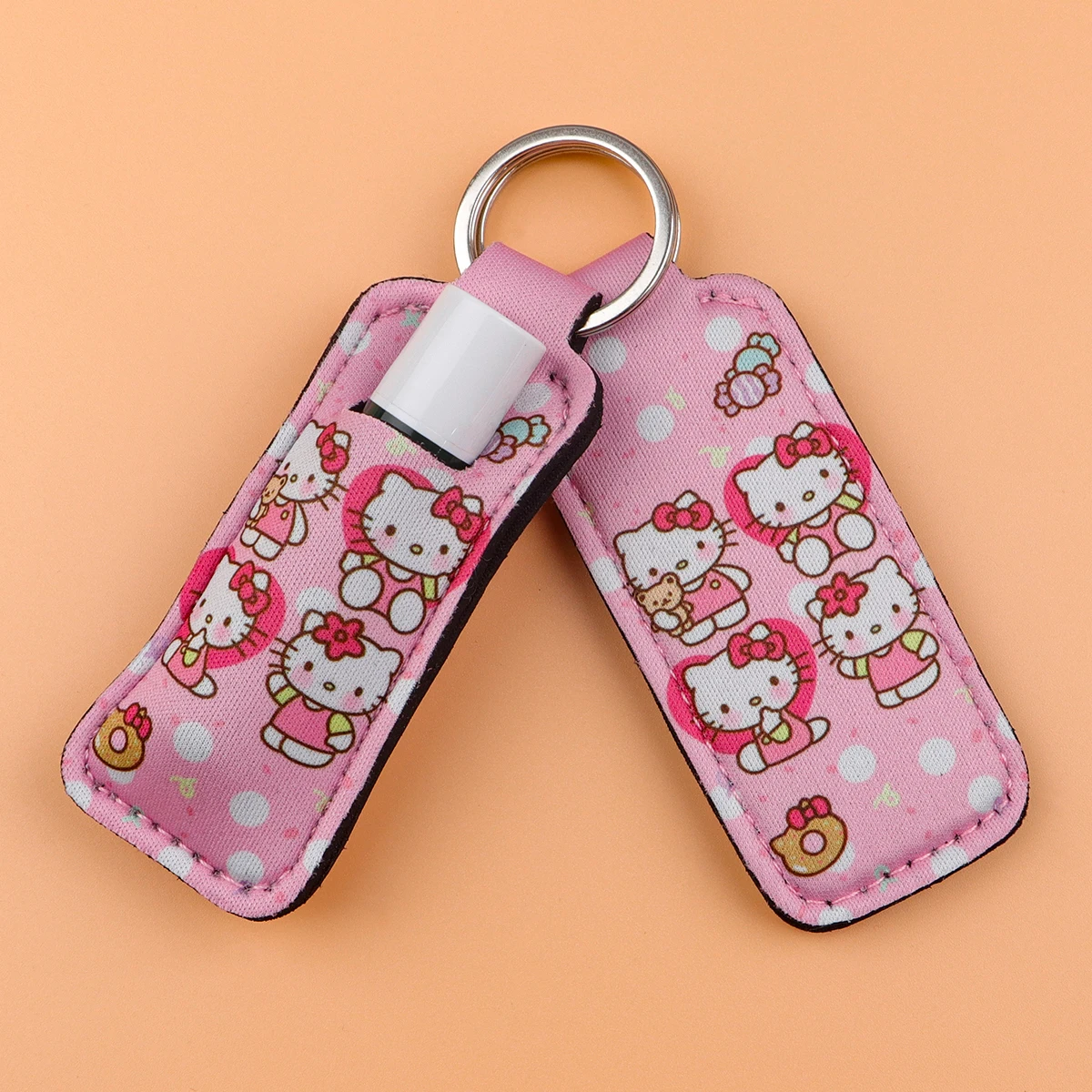 لطيف الحيوانات كليب على حامل أحمر الشفاه المفاتيح طباعة الكرتون أنيمي كيرينغ العصرية الشفاه بلسم المفاتيح سحر إكسسوارات السفر 1 قطعة #6