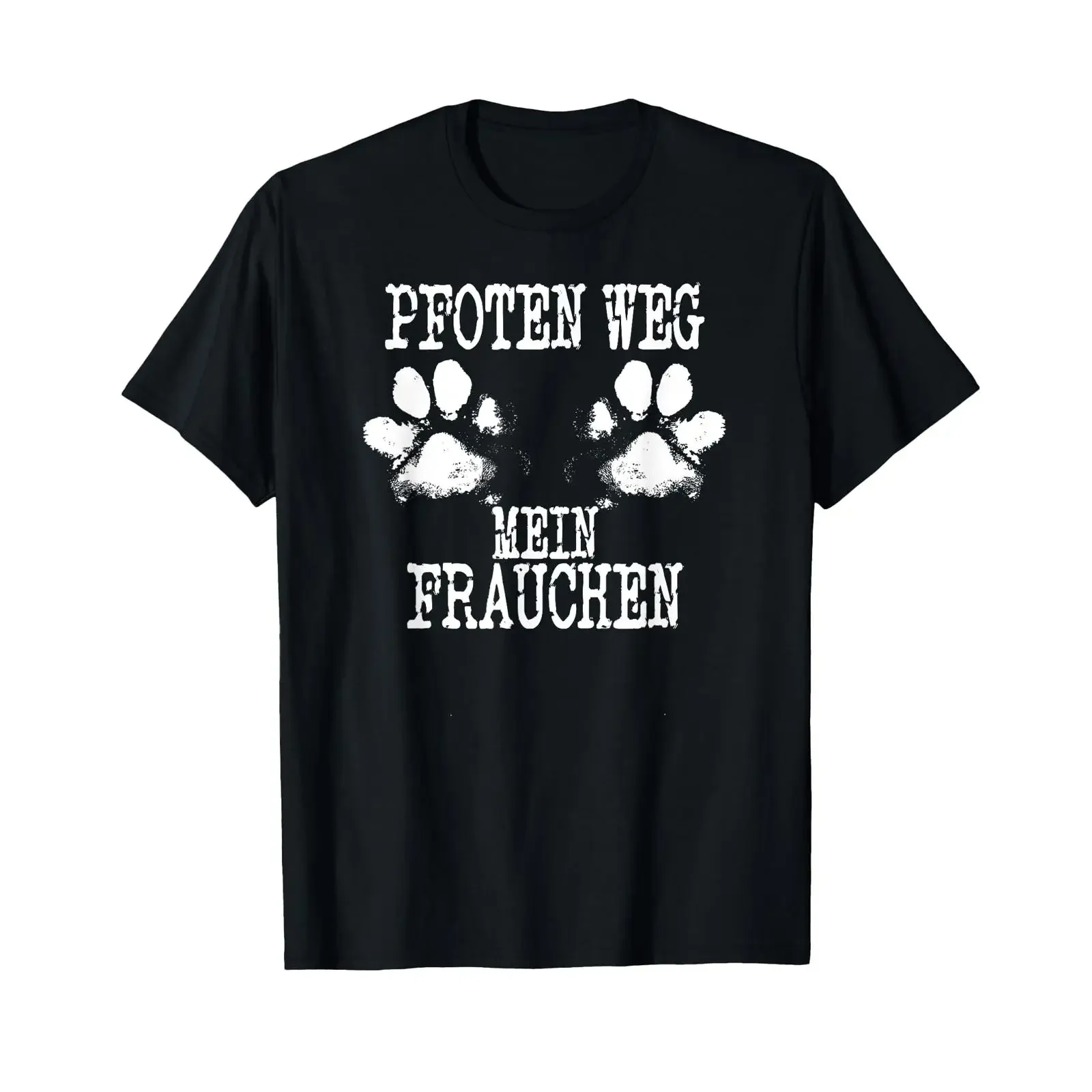 T Shirt with German Text Hund Pfotten weg mein Frauchen Funny Slogan Language vintage Washed Versatile homme Comfortable