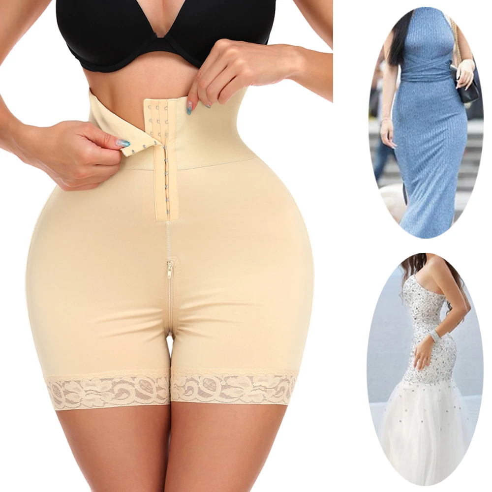 

Women High Waist Trainer Shaping Shorts Buckle Postpartum Body Shaper Hip Enhancer Shapewear Butt Lifter Tummy Control Panties