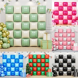 25/50Pcs Square Foil Balloons Metal Sage Green Square Balloon Wall Backdrop for Birthday Party Baby Shower Chriatmas Decoration