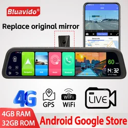 Bluavido 4G RAM Smart Android 8.1 Car Mirror DVR GPS Navigation HD 1080P Video Recorder Camera ADAS 32G ROM Add Original Bracket