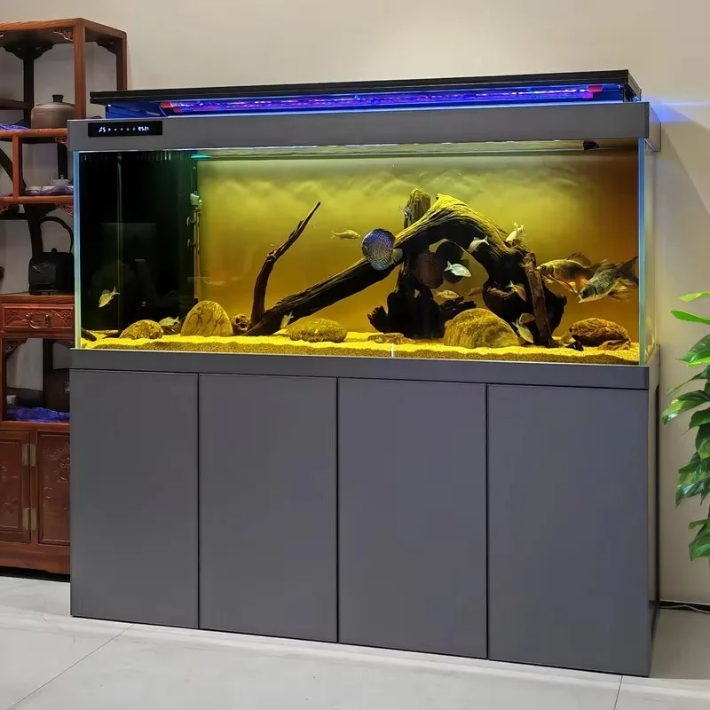 Durable Energy Saving Transparent Rectangle White Glass Fish Tank Aquarium Bottom Filter System