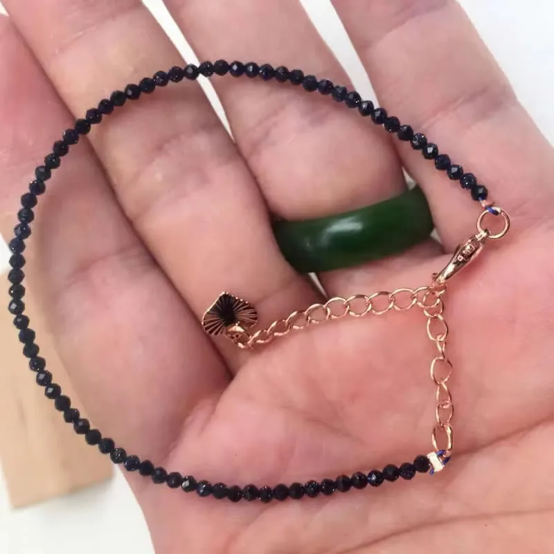 Natural Stone Beads Necklace & Bangle Bracelet Set, Luxury