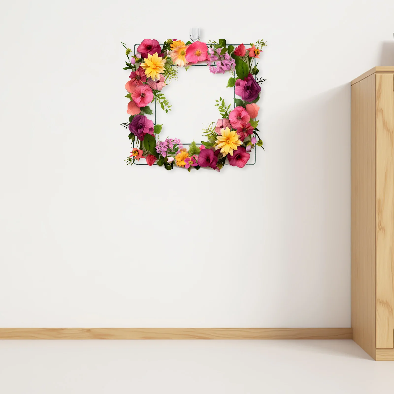 

3pcs Iron Wreath Frame Metal Square Flower Wreath Frame For Diy Hanging Garland Decor Party Wedding Garden Outdoor Decoration