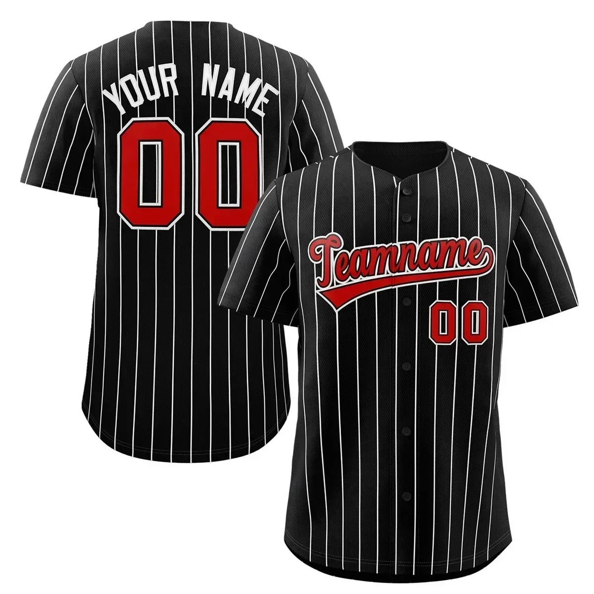 Custom Pinstripe Baseball Jersey Button Down Shirt Print or Personalized Name Number for Men/Women/Youth Baseball Team Clothes