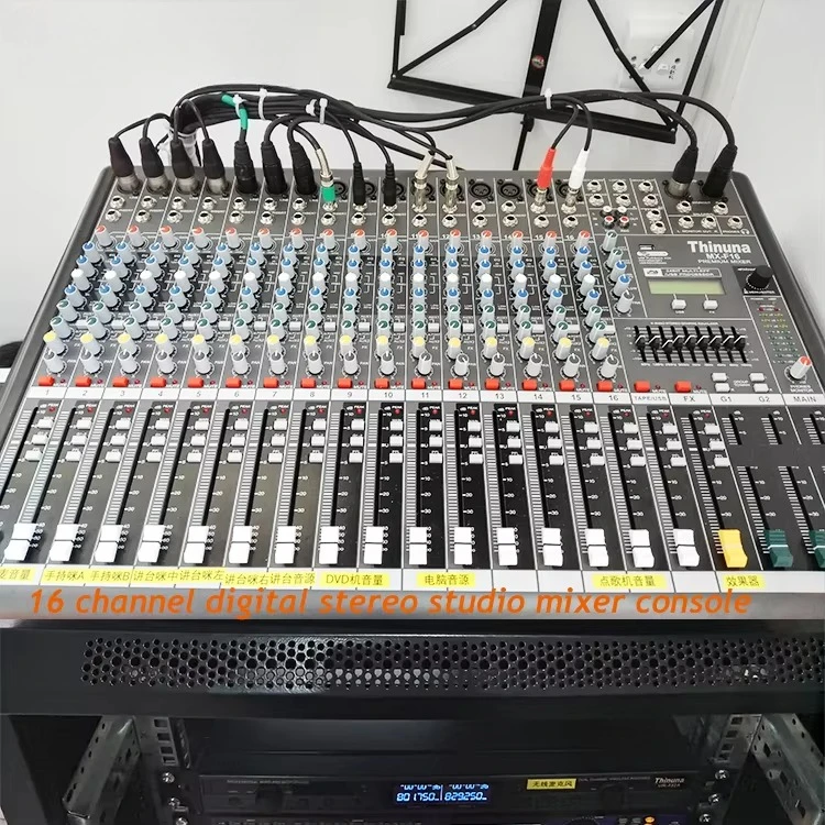 

MX-F16 Audio System Professional 16 Channels Stereo Effector USB Console Audio Mixer Dj Controller Mixer
