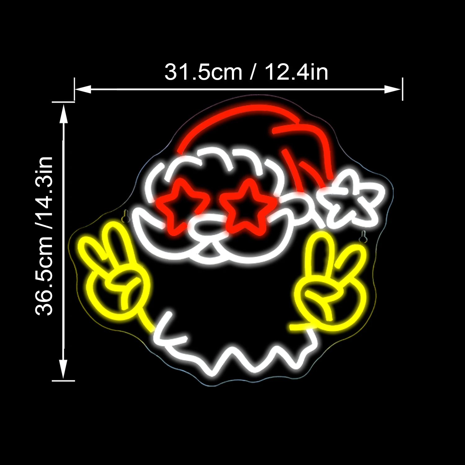 Santa Claus Neon Sign For Wall Decor Cute Cartoon Signs Christmas Room Decoration For Kid's Bedroom Home Party Bar Anime Lamp