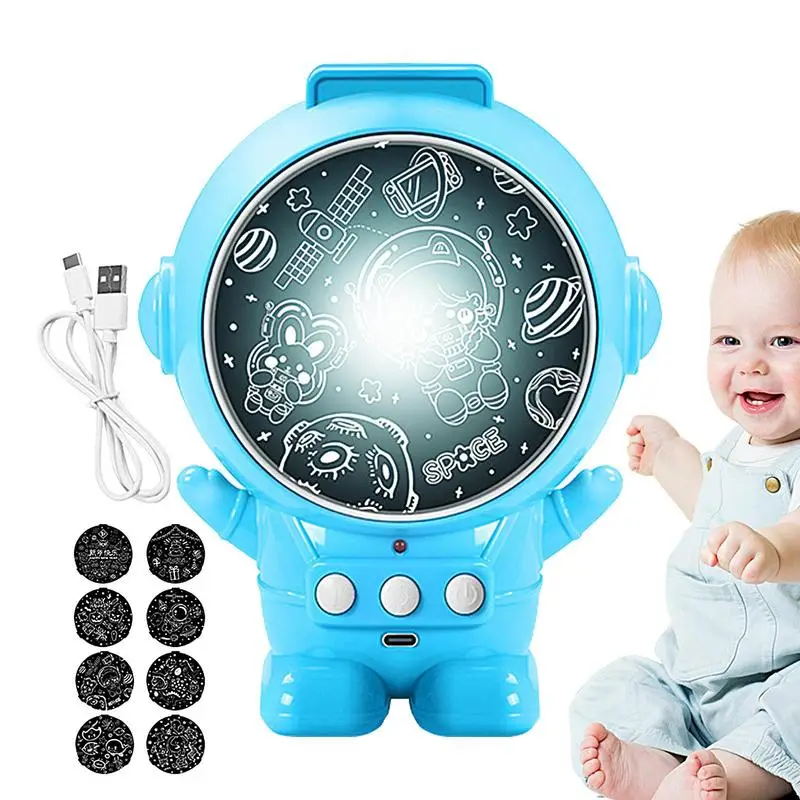 Kids Astronaut Light Projector Astronaut Galaxy Projector With 8 Cartoon Slides Creative Toy For Bedroom Kids Room Decor For