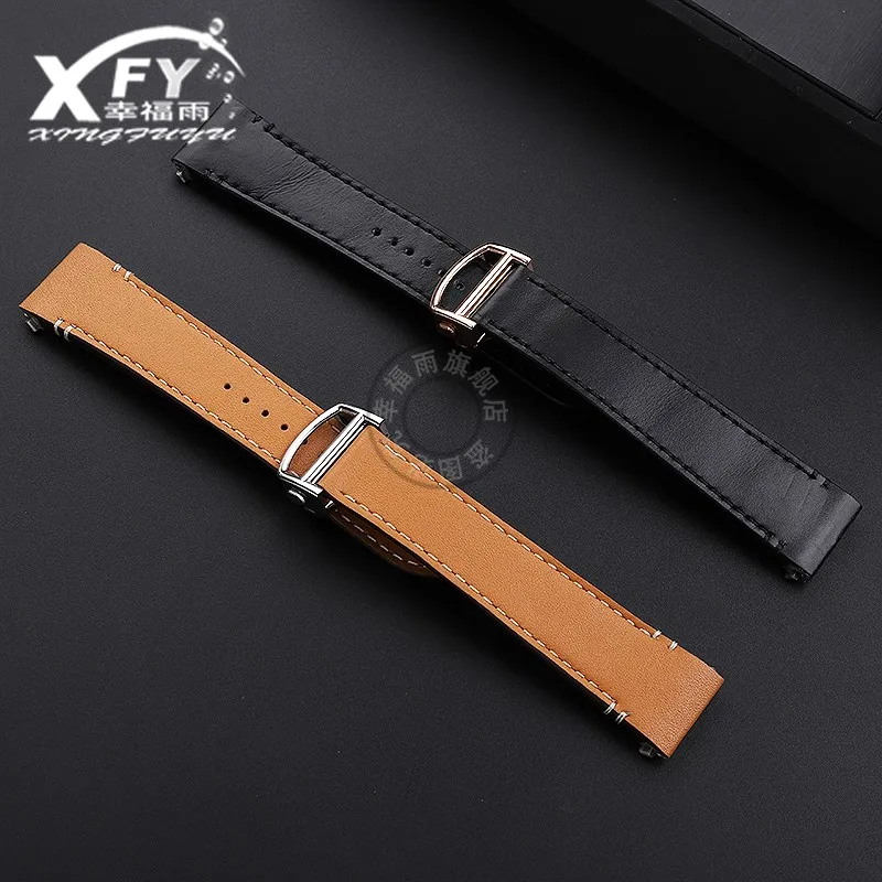 Quick release strap 21mm For Cartier new Santos Sandoz Genuine leather cowhide men's Medium watch tape watchband khaki bracelet