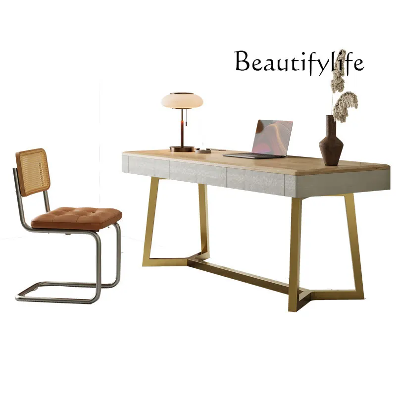 

Desk light luxury modern study living room antique solid wood writing study table designer desk
