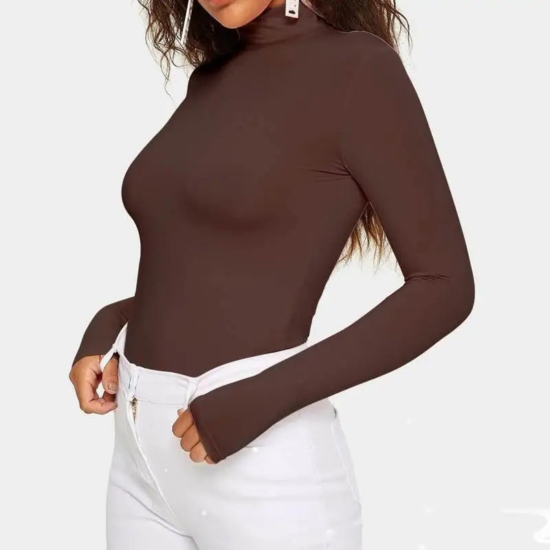 เสื้อสเวตเตอร์คอเต่าแขนยาวสำหรับผู้หญิง เสื้อกันหนาวแบบสวม ดีไซน์หวาน สไตล์สลิมฟิต ผ้าฝ้ายถักลายปม เหมาะสำหรับฤดูใบไม้ร่วง