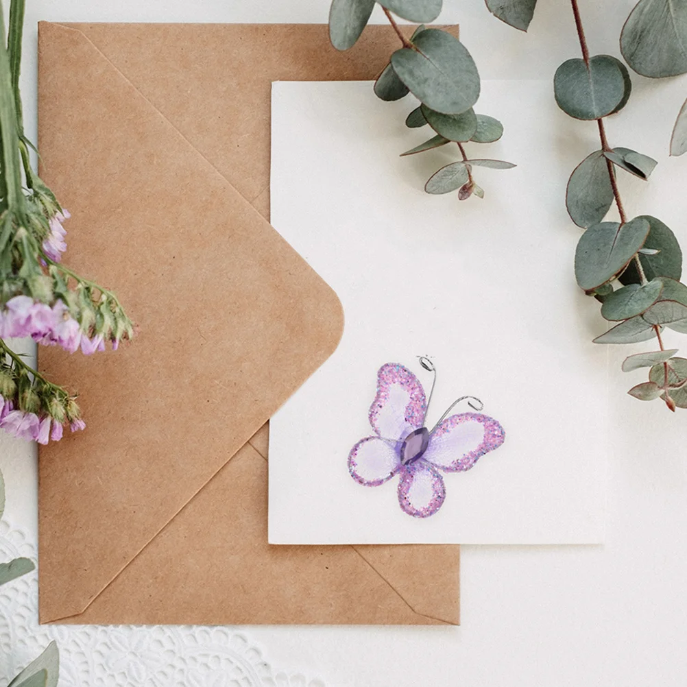 

70Pcs Sheer Mesh Glitter Butterfly Decorations Rhinestone Inlaid Wedding Party Home DIY Crafts Butterfly Decorations