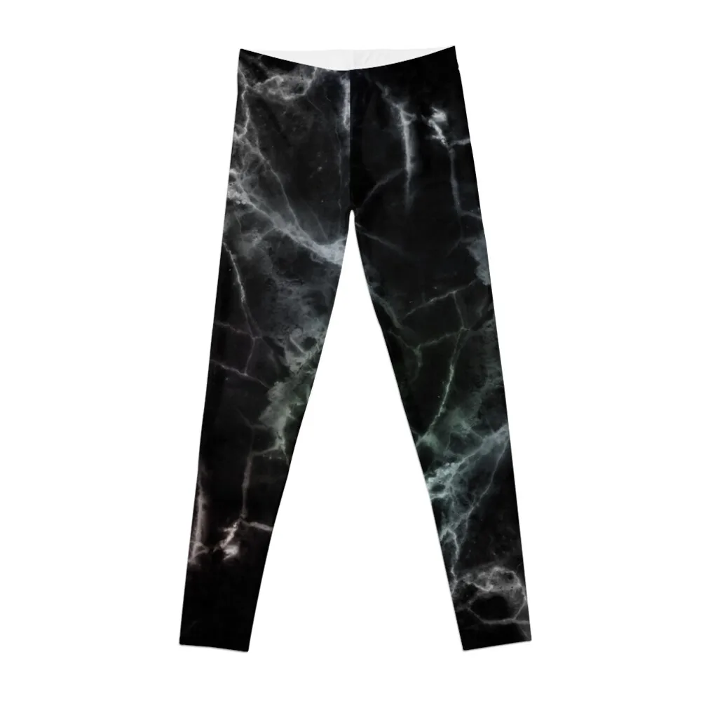 

Luxurious Black (Faux) Marble With (Faux) Smoky Veins Leggings Female legging pants joggers for for fitness Womens Leggings