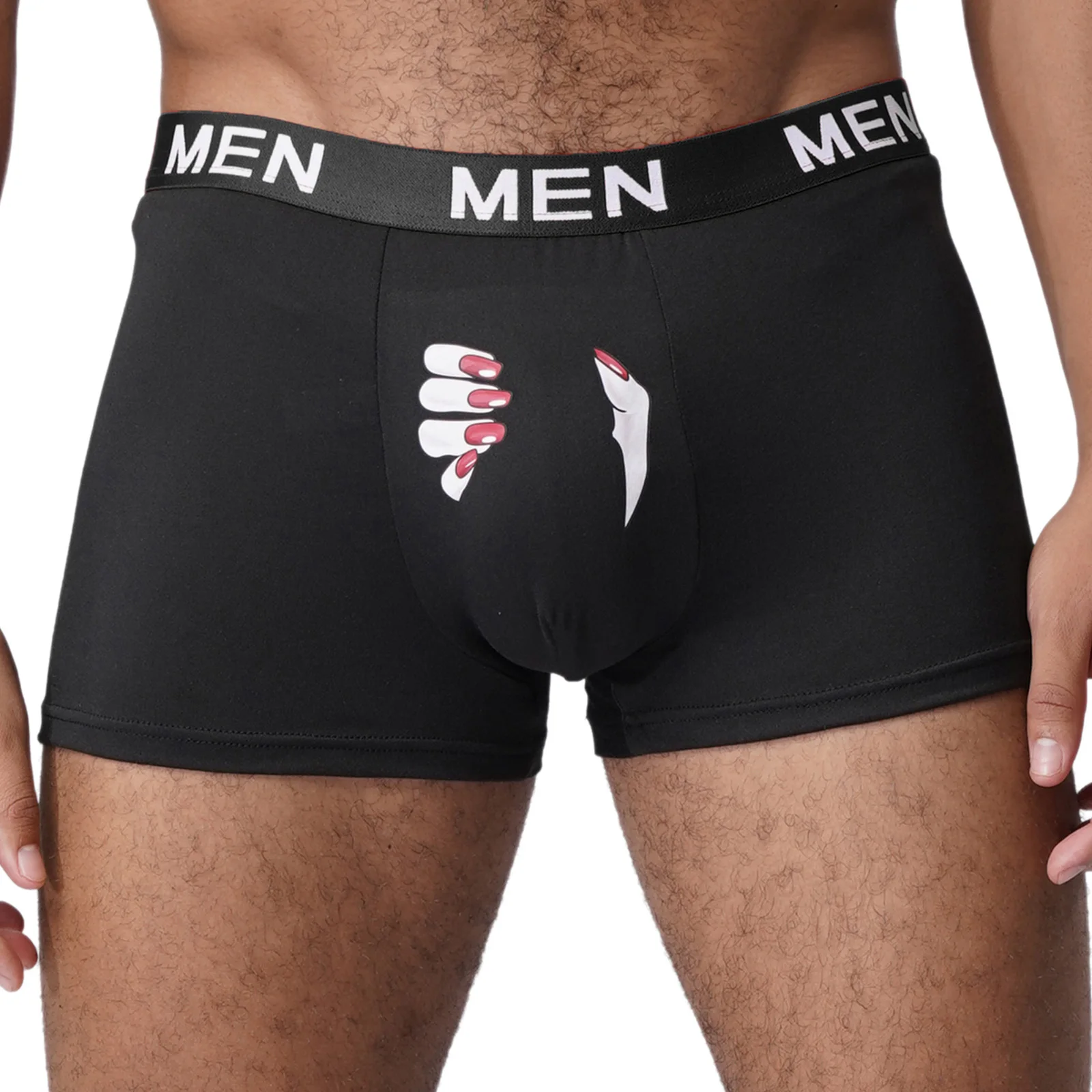 

3 шт./компл., мужские шорты-боксеры с забавным принтом, эластичное нижнее белье с выпуклым мешочком на талии, повседневные трусы, подарок для парня, мужа