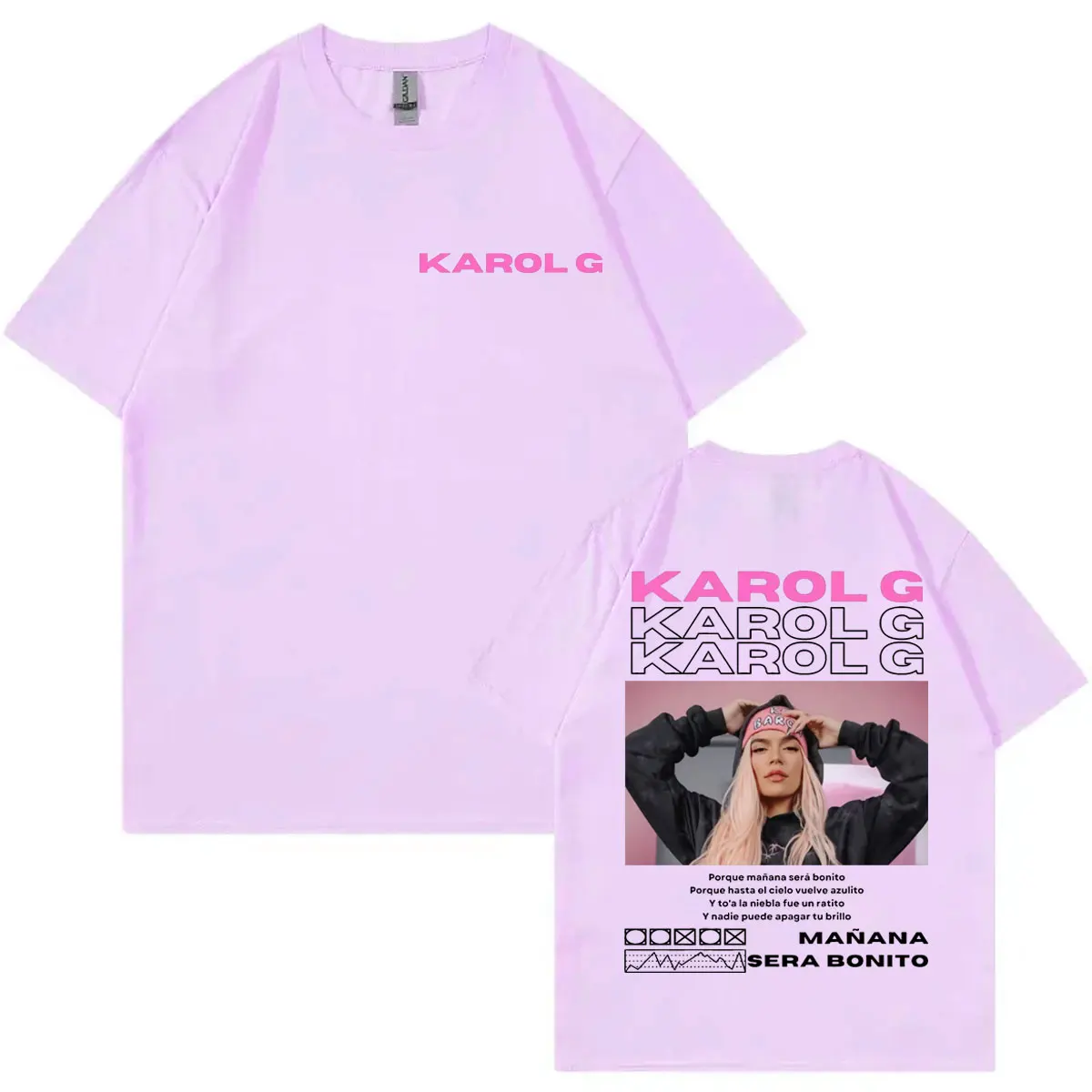 المغني كارول G MAÑANA SERÁ BONITO ألبوم ميرش تي شيرت الرجال النساء الملابس موضة الجمالية تي شيرت عالية الجودة القطن تي شيرت #4