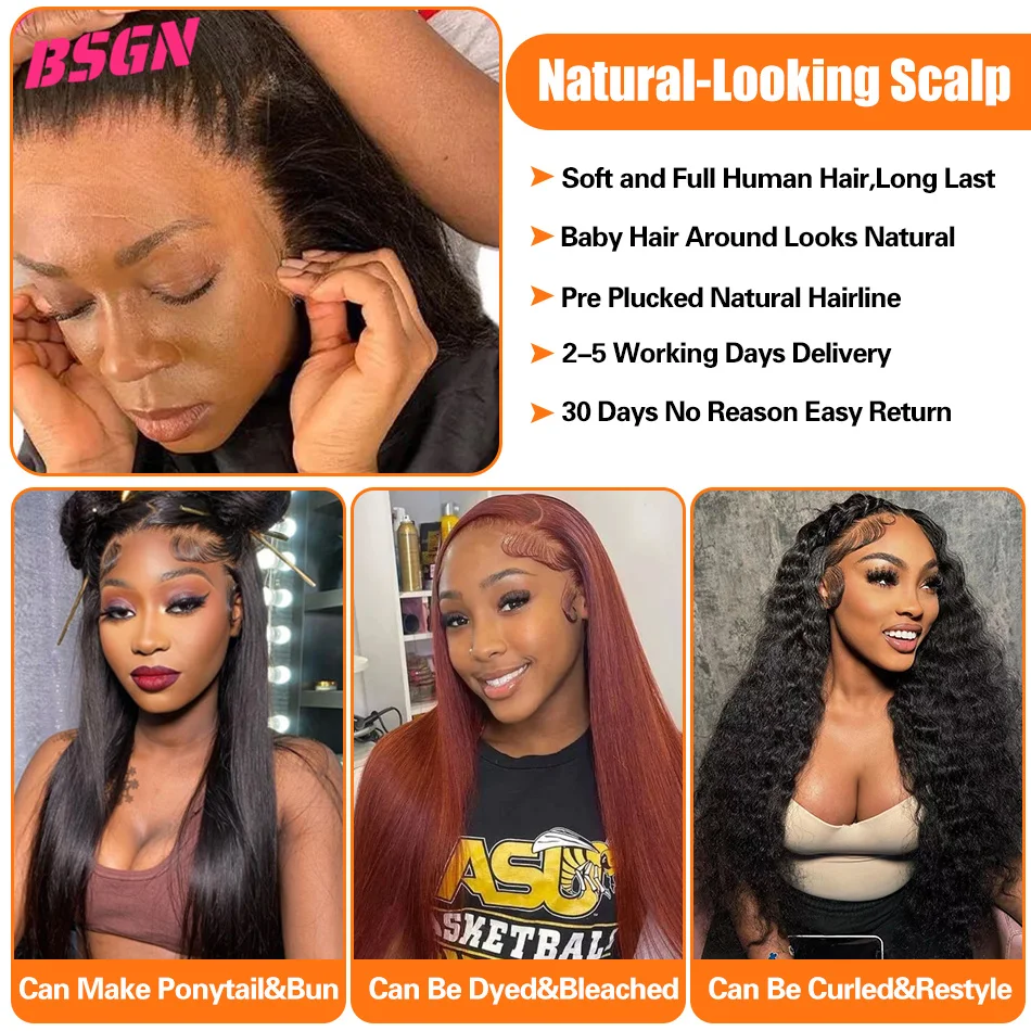 13X4 Lace Frontal Wig Straight Glueless Human Hair Wig Hd Lace Wig Human Hair Preplucked Bleached Knots Human Hair Wig For Women