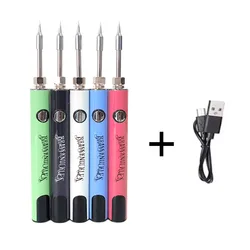 1-10pcs Brass Knuckles Battery Portable Electric Soldering Iron 500mAh LCD Display Type-C Charging 510 Battery 2.7V-4.2V