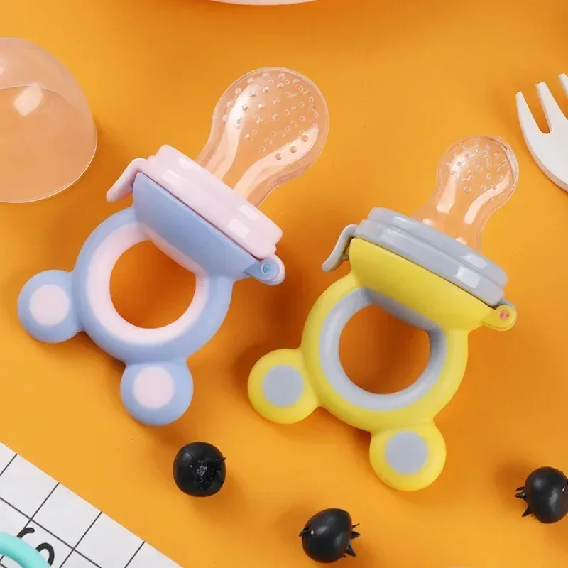 Baby Feeder Silicone Fresh Food Nibbler Kids Boy Girl Bear Ear Fruit Feeding Cute Infant Baby Supplies Nipple Soother Bottles