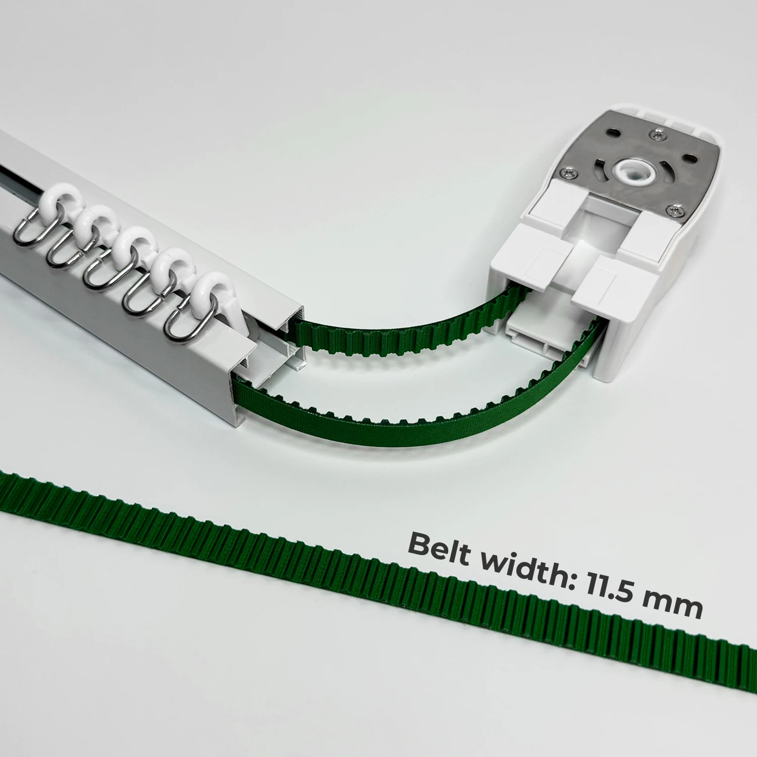 Green 11.5mm Wide Track Belt for Electric Trietex Curtain Track Reinforced with Metal Wire Motorized Curtain Motor Accessories