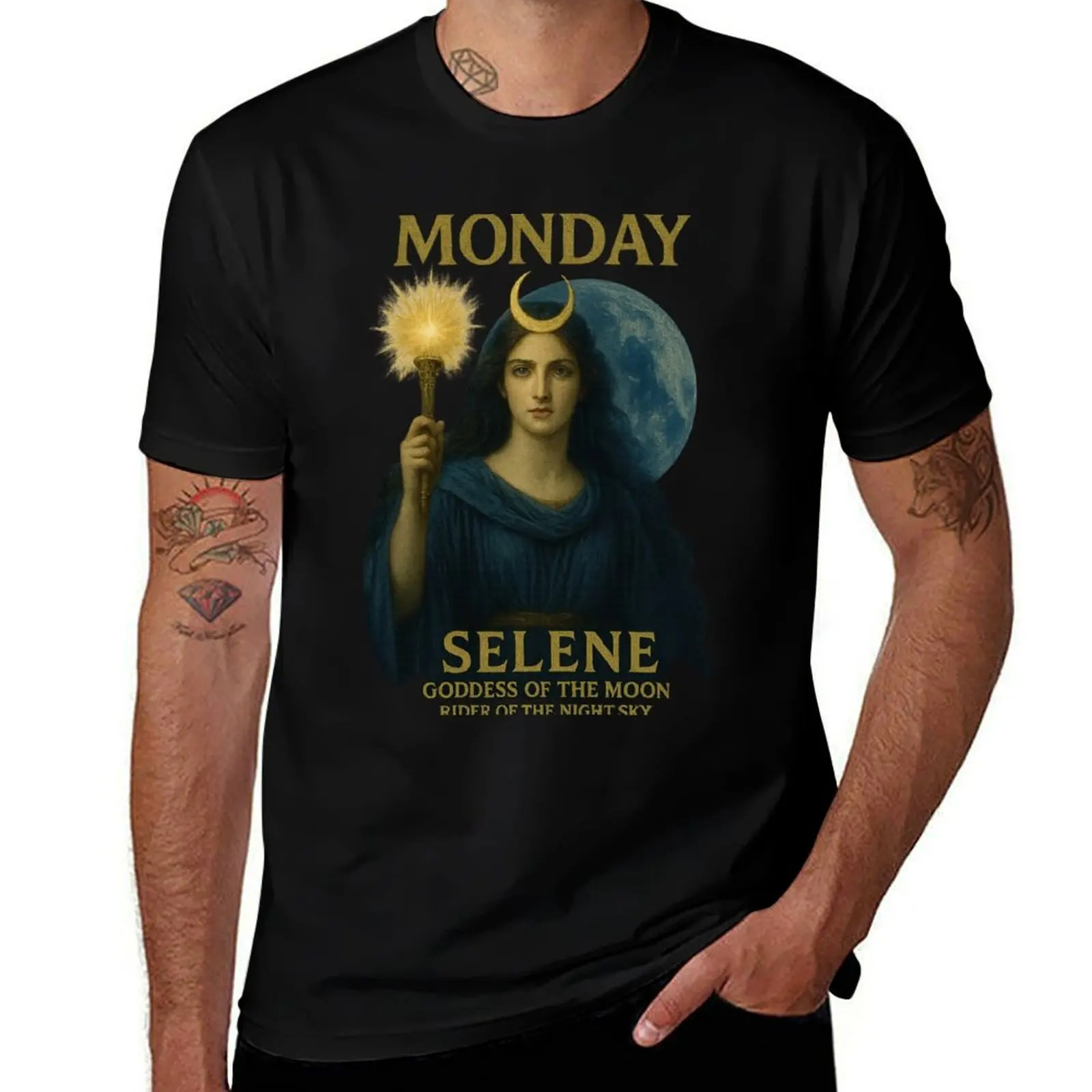 

MONDAY / LUNES — SELENE, GODDESS OF THE MOON T-Shirt hippie clothes plus size clothes boys animal print men clothes