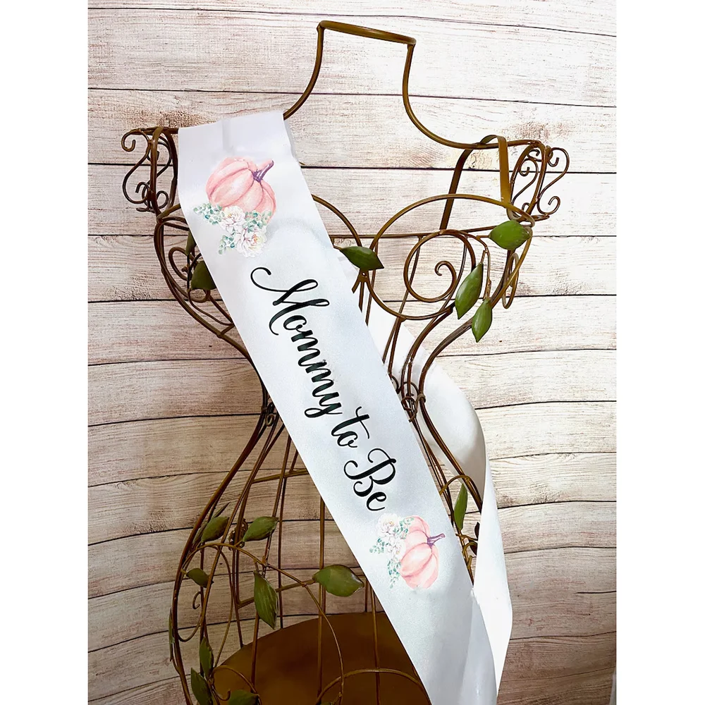 

Pink Pumpkin Baby Shower Sash Halloween Gender Reveal Party Decoration Mommy To Be Gift Birthday Newborn Mom Gift Autumn Decor