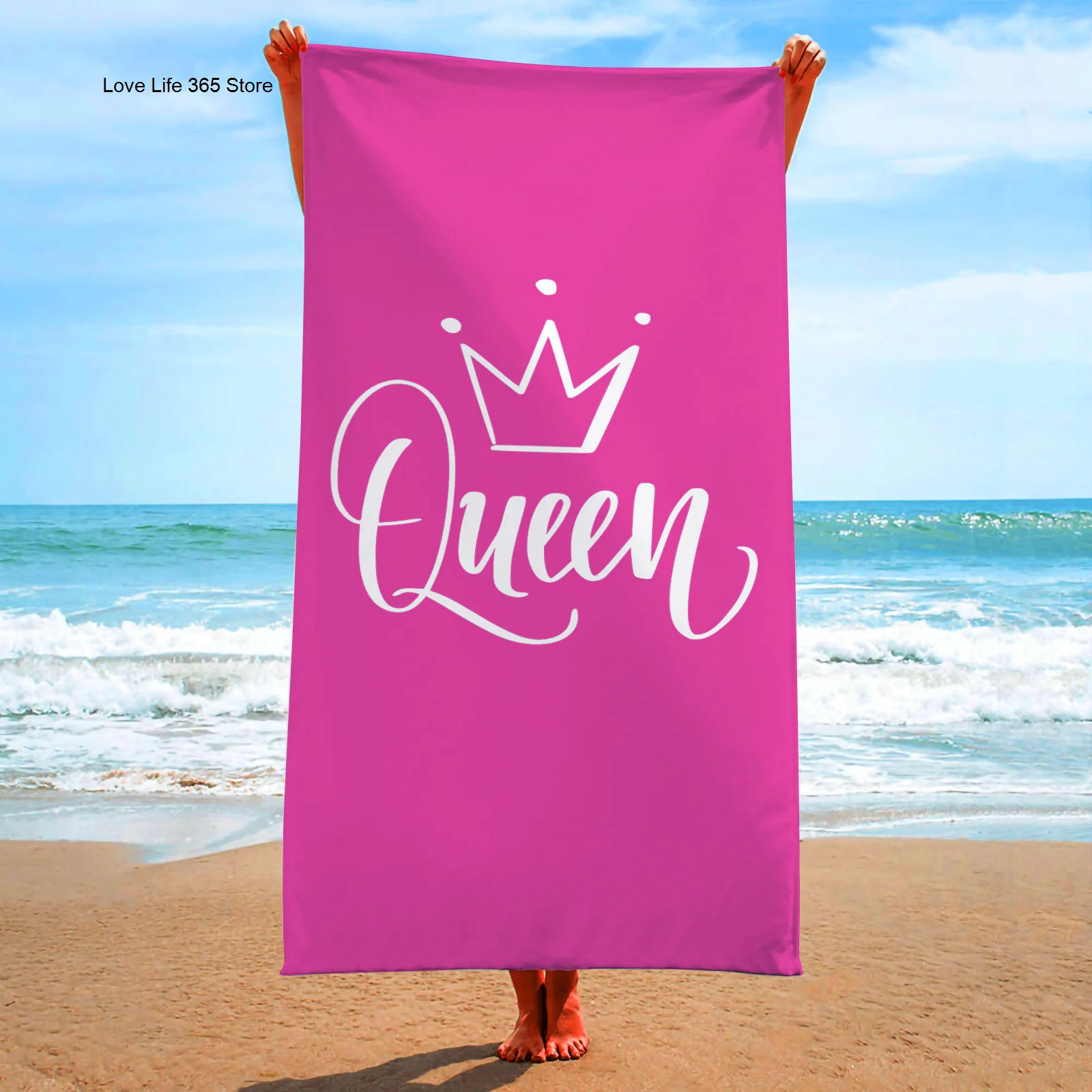 King and Queen's Velvet Bath Towel Beach Towel Cushion Large Bath Towel Beach Towel Printed Microfiber Towel Minimum Order