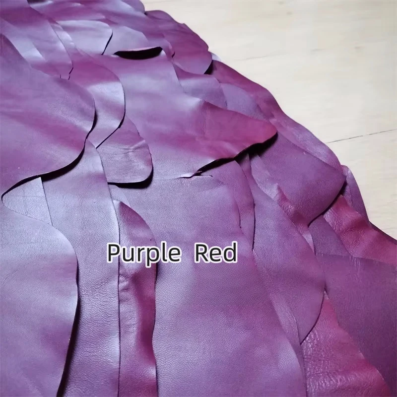 1mm Purple Red Sheepskin. First Layer Leather. Real Leather Fabric. Handmade DIY For Bag. Shoes. Whole Sheepskin