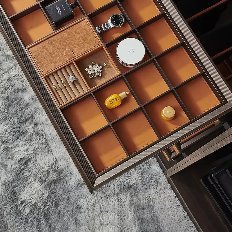 Modern Aluminum Multi Drawer Storage Box Hardware Organizer Triple Damping Track Wardrobe Accessories Classifier For Home Use