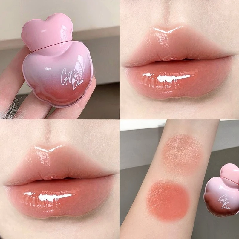 

Love water light lip glaze nude mirror light makeup enhances complexion easy to color moisturizing and cute Makeup
