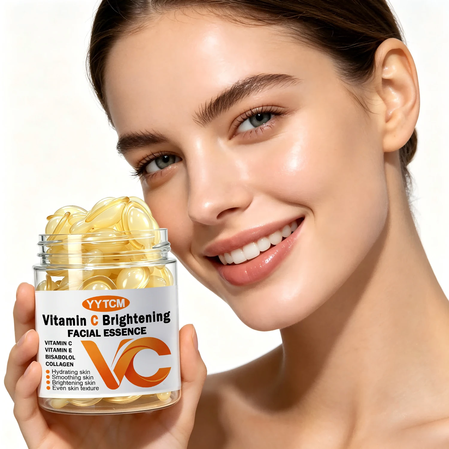 Sérum Facial de Vitamina C, Hidratante e Iluminador, Firmador da Pele, Contém Vitamina E, Retinol, Ácido Hialurônico, Sérum para Cuidados com a Pele F