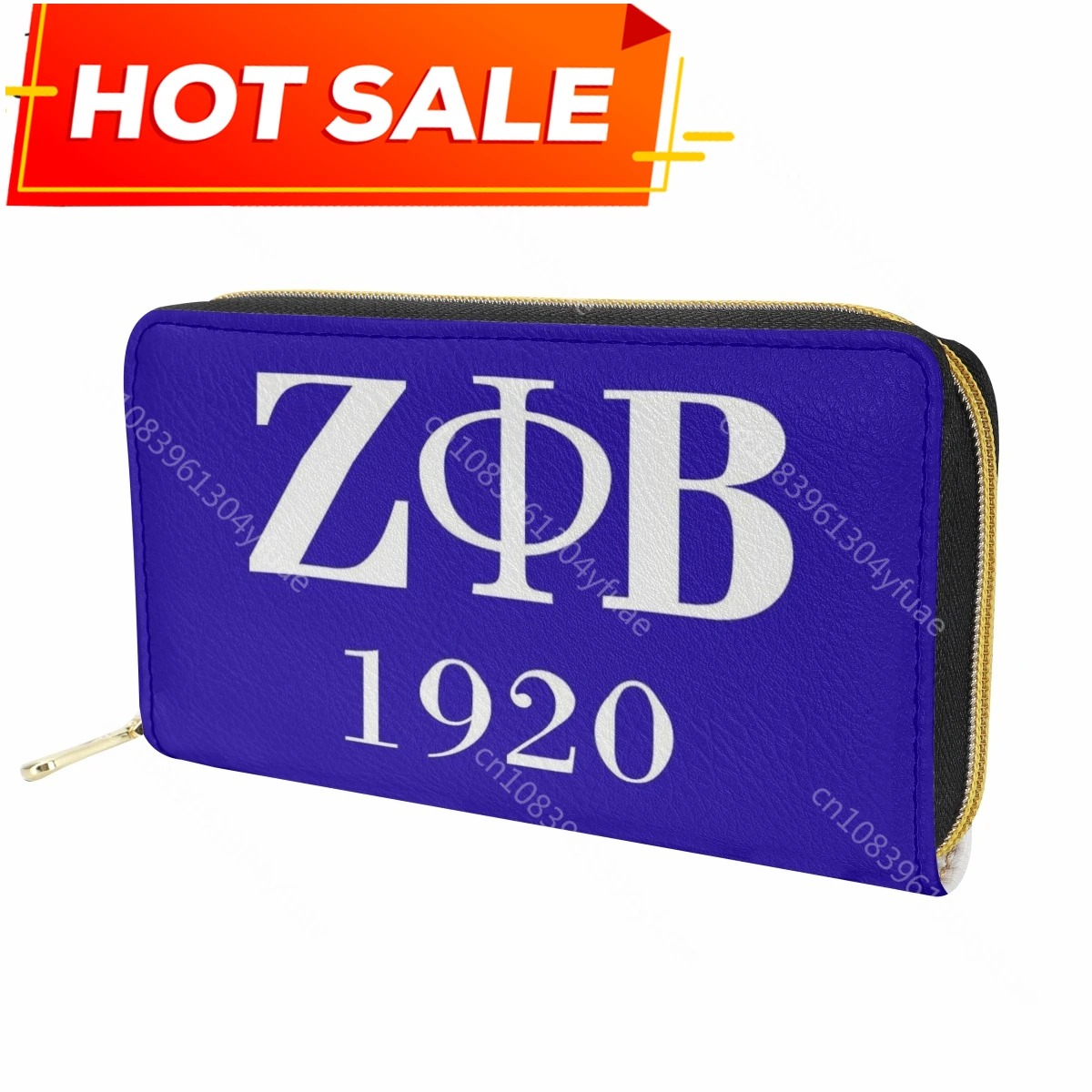 Jackherelook Zeta Phi Beta Sorority1920 Design Long Leather Wallet for Women Classic Business Credit Card Holder Purse Money Bag