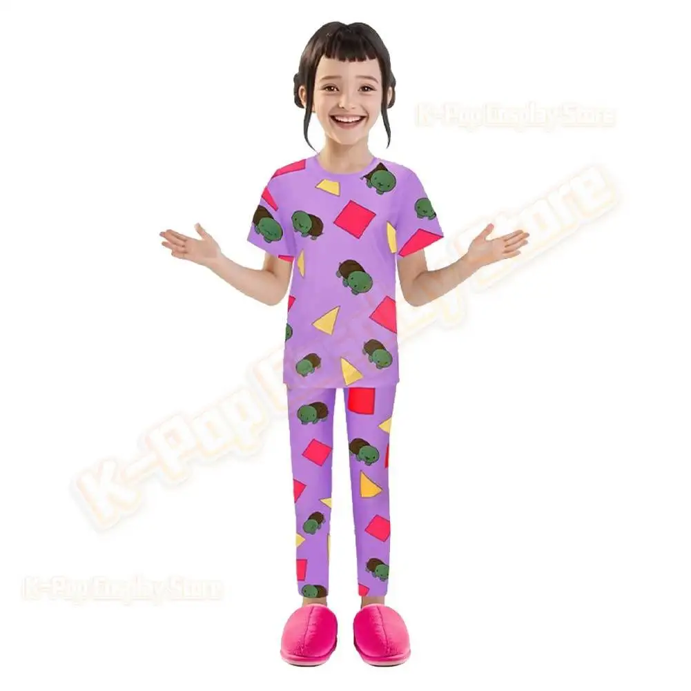 Kpop رومي زوي ميرا شيطان الصيادين تأثيري حلي الأطفال الفتيات لطيف بيجامة مطبوعة لعب الأدوار الزي هالوين كرنفال البدلة