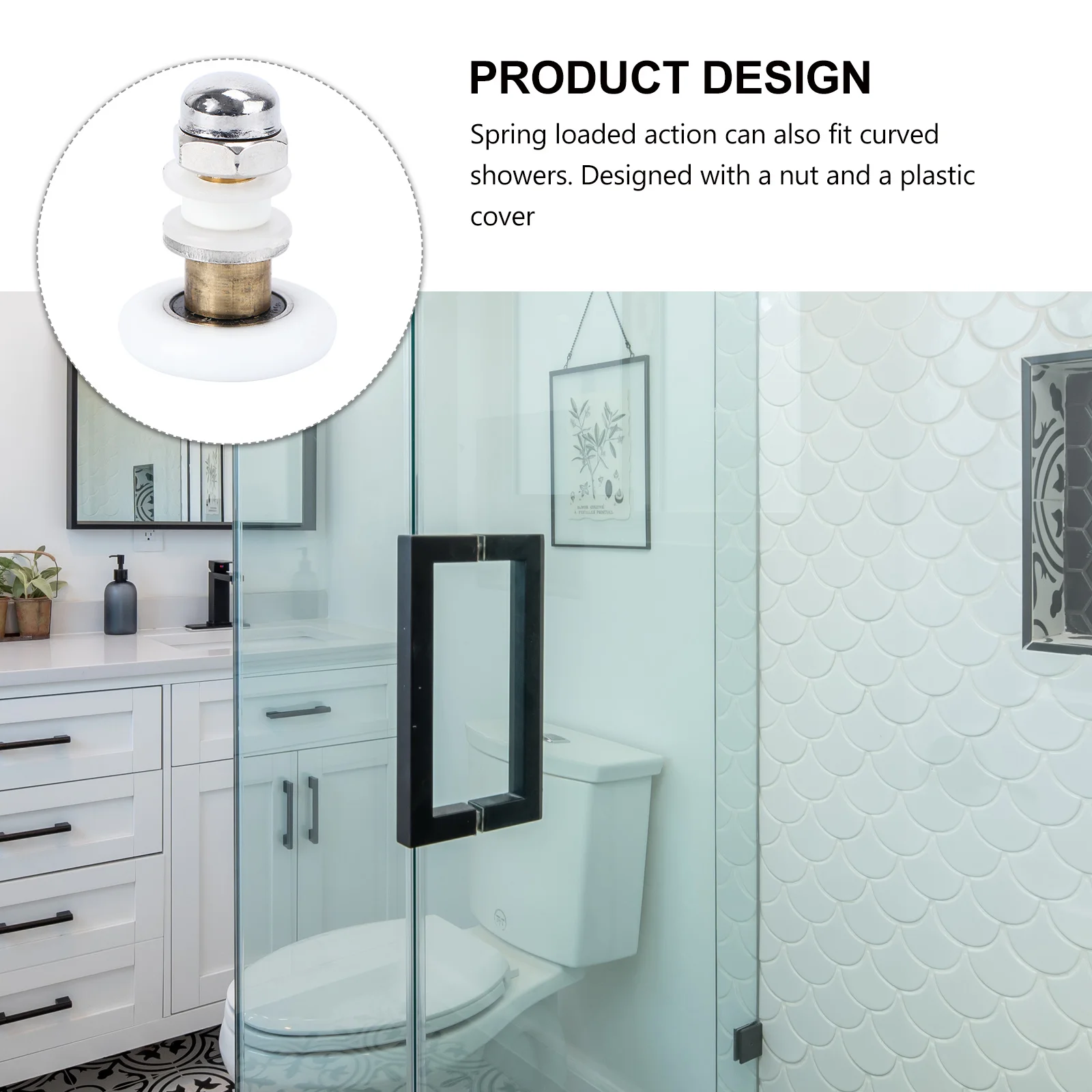 4 قطعة بكرات الباب الزجاجي الثقيلة السلس المتداول لأبواب الدش المنحنية الحمام Diy استبدال أجزاء دش الباب العدائين