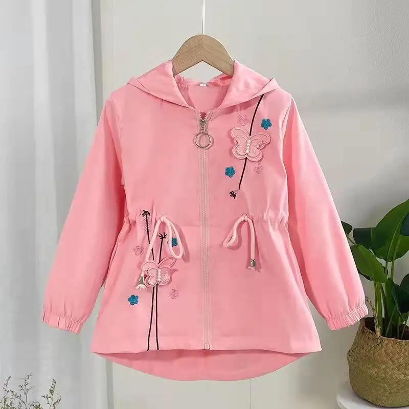 

Модная детская одежда Kawaii, повседневный комплект пальто, верхняя одежда, женская весенне-осенняя одежда 2024, бархатные толстые пальто для маленьких девочек