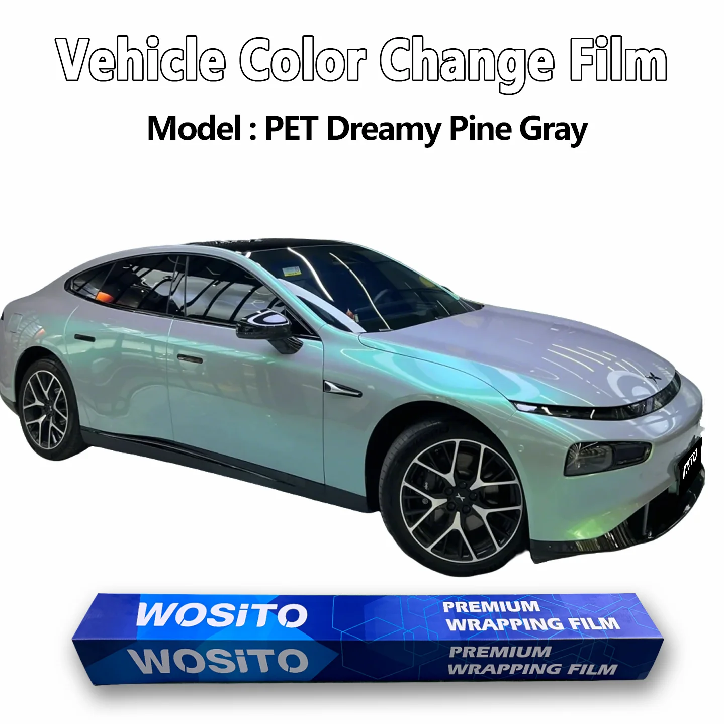 

PET Dream Turquoise Green Vinyl Wrap for Cars Glossy Color Shift Film Air Release Car Styling Roll Factory Wholesale