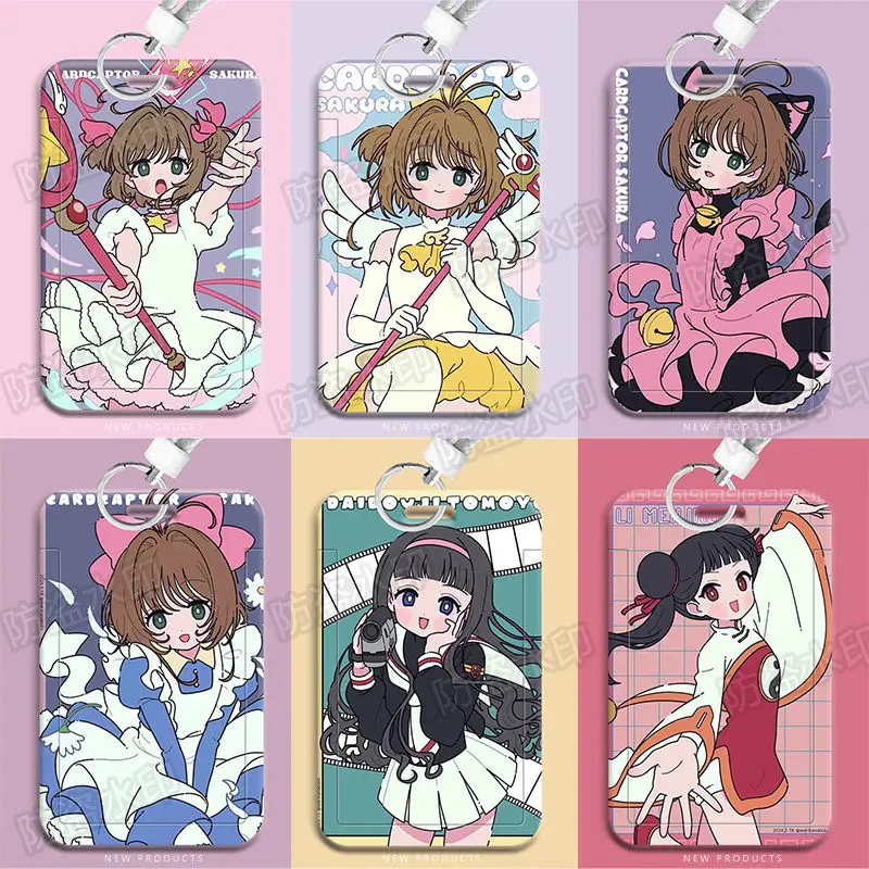 

Cartoon Anime Card Captor Sakura Credit Key Holder Keychain Student Card Cover Bank ID Key Case Mini Card X383