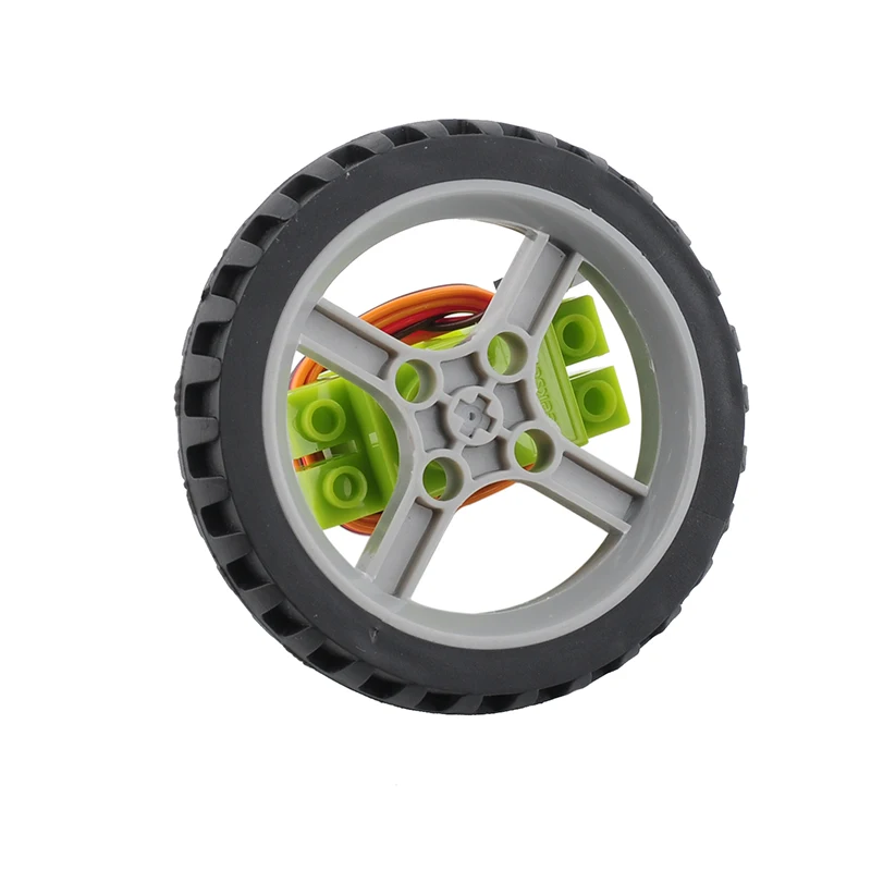 4PCS 360 Degree Continuous Rotation Servo Wheel Compatible with MOC Building Blocks Power Function Parts Robot Smart Car Toys