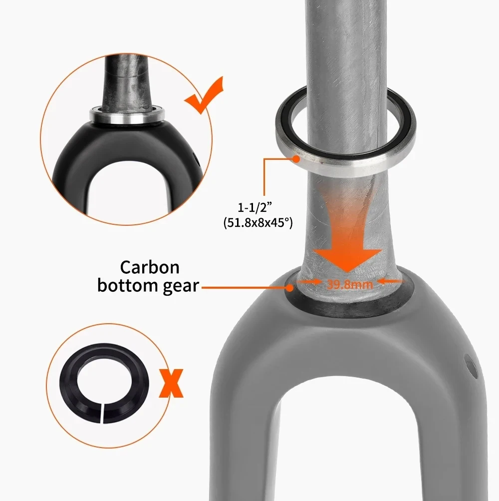 TOSEEK Gravel-Gabel 700C*45C T800 Carbonfaser Fahrrad-Vordergabel Rennradgabel Konische Gabeln QR 9*100mm oder Steckachse 12*100mm – Detail 8